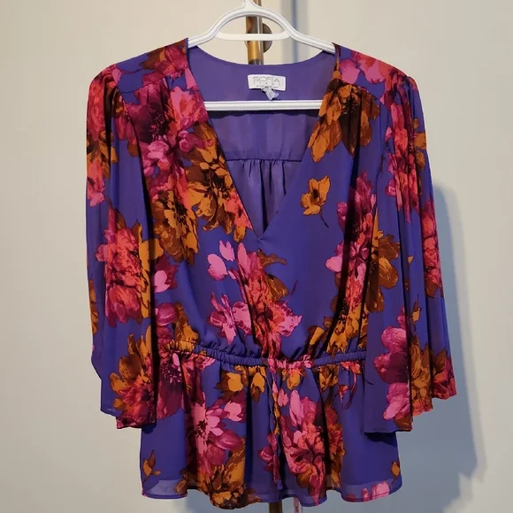 Sofia by Sofia Vergara Floral Blouse - Purple and Pink - Picture 2 of 7